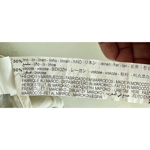 ZARA WOMAN LINEN BLEND PAREO PANTS TROUSERS LIGHT BEIGE Size‎ L - Picture 12 of 13